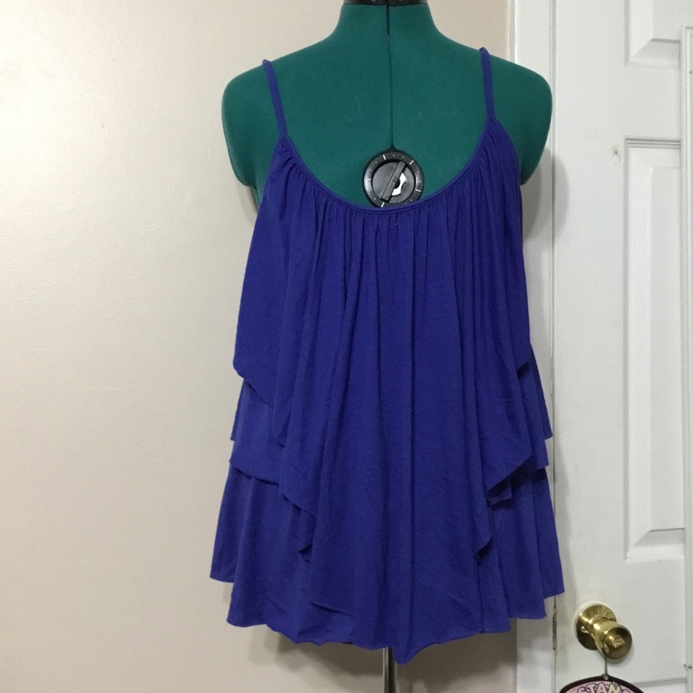 TO THE MAX BLUE LAYERED TANK TOP